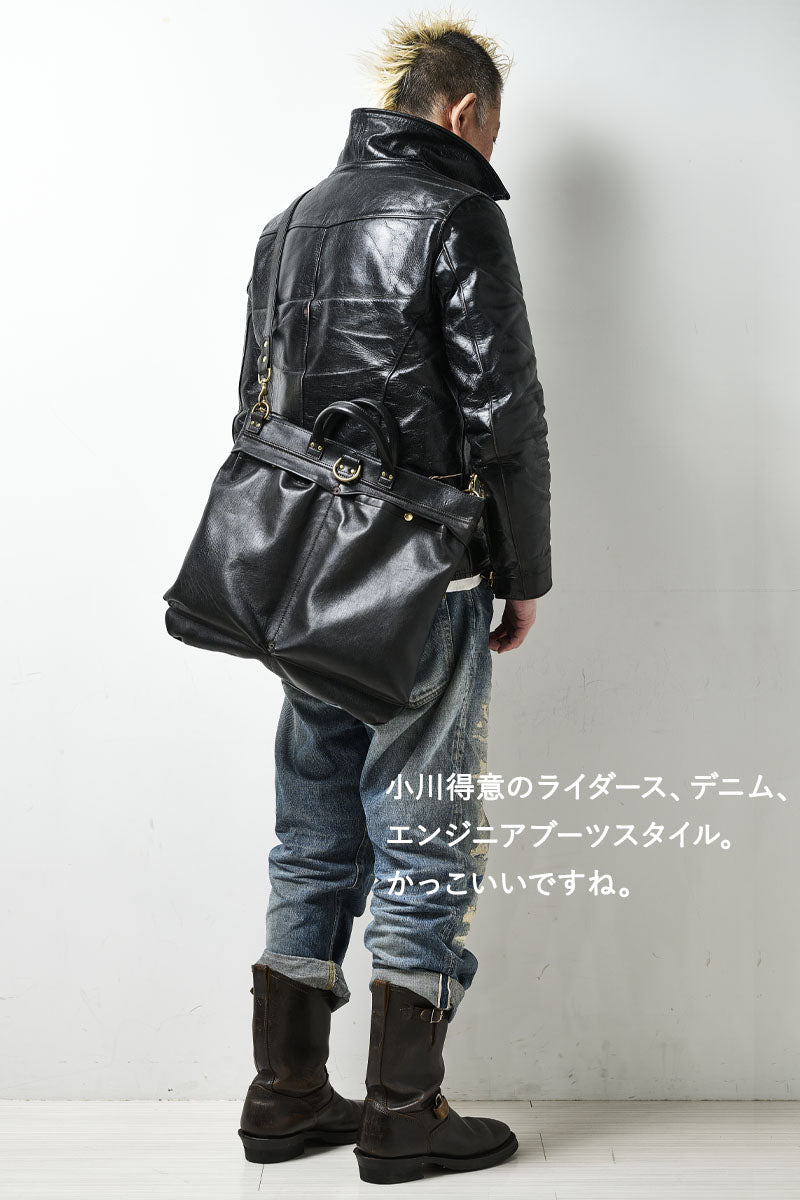 池田工芸 × Lightning 純国産「茶芯」ホースハイド T-Core Leather Lover Helmet Bag